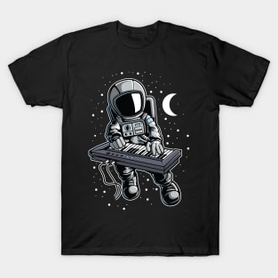 Astronaut Playing Keyboard Piano T-Shirt